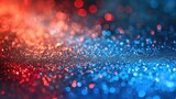 Shimmering bokeh lights with a gradient from blue to red tones