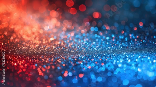 Shimmering bokeh lights with a gradient from blue to red tones
