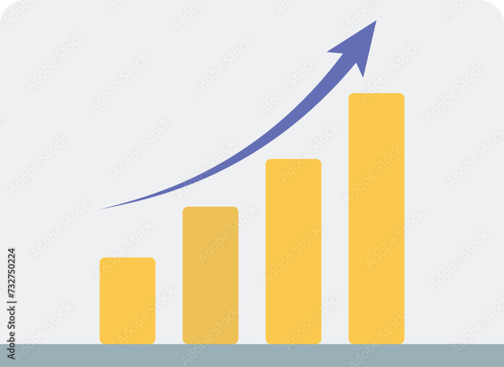 Increasing Bar Chart with Up Flow and Going up Bar with Growing up Arrow in Business Profit and Project Success Business Success. Project Success and Grow up Business Profit Concept of Success rising Increasing Bar Chart with Up Flow and Going up Bar with Growing up Arrow in Business Profit and Project Success Business Success. Project Success and Grow up Business Profit Concept of Success rising