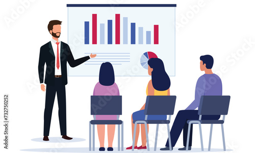 Project manager Discuss Project Management, Meeting with Stakeholders and Team members for Successful Project Management Business. Business Meeting for Financial Analysis Project Growth of Stakeholder