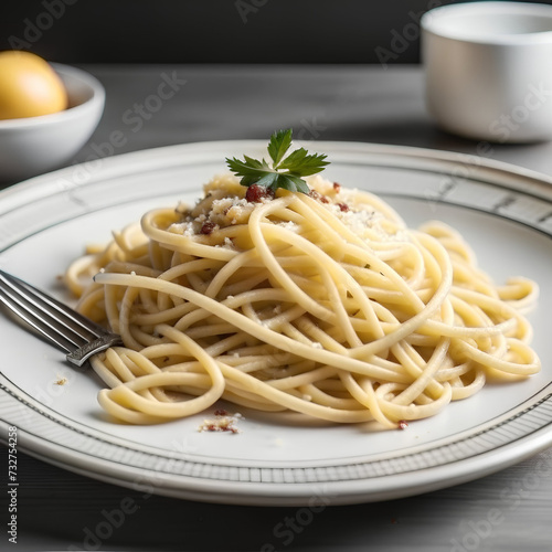 spaghetti prepared with a special recipe