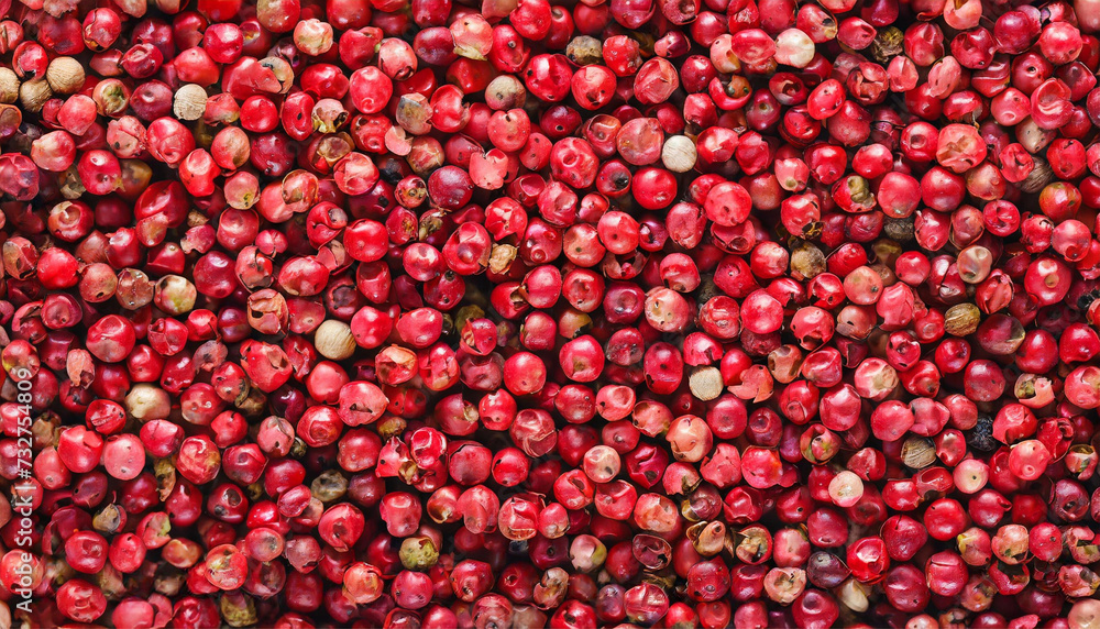 Pink peppercorns background, top view. Pink peppercorns background, top view.