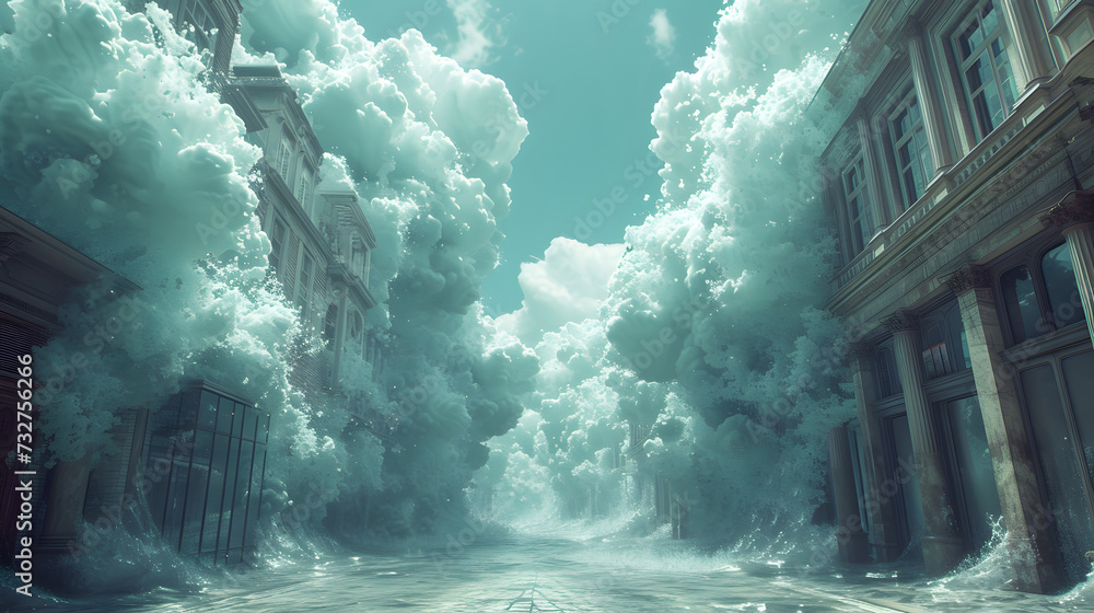 Fototapeta premium A lost mind as a surreal landscape where the boundaries of reality dissolve