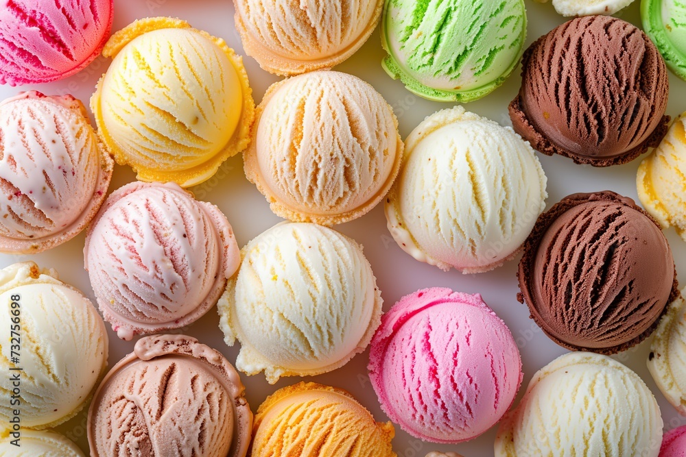 Colorful ice cream scoops background Colorful ice cream scoops background