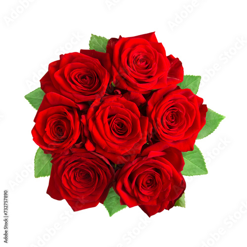 Bouquet of Red rose flowers with clipping path