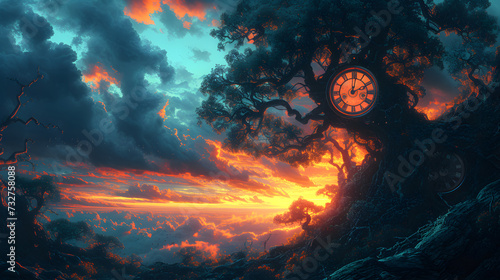 The Essence of Time in a Surreal Landscape
