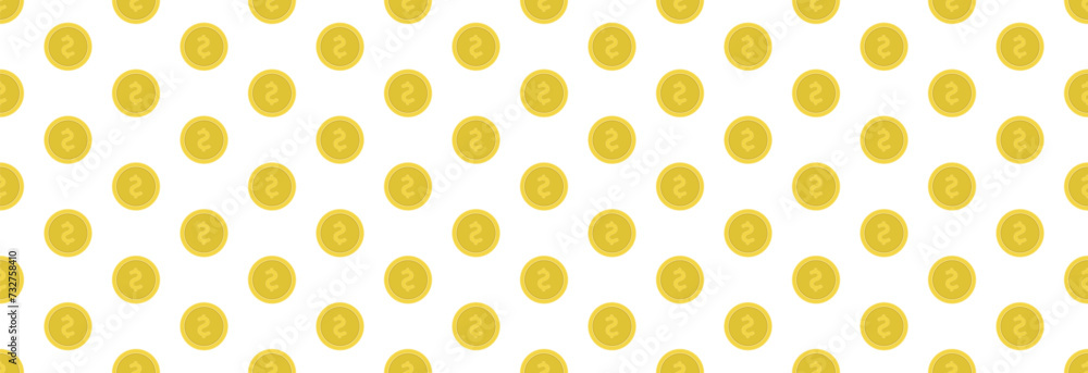 Gold coin dollar on a white background, seamless pattern. Gold coin dollar on a white background, seamless pattern.