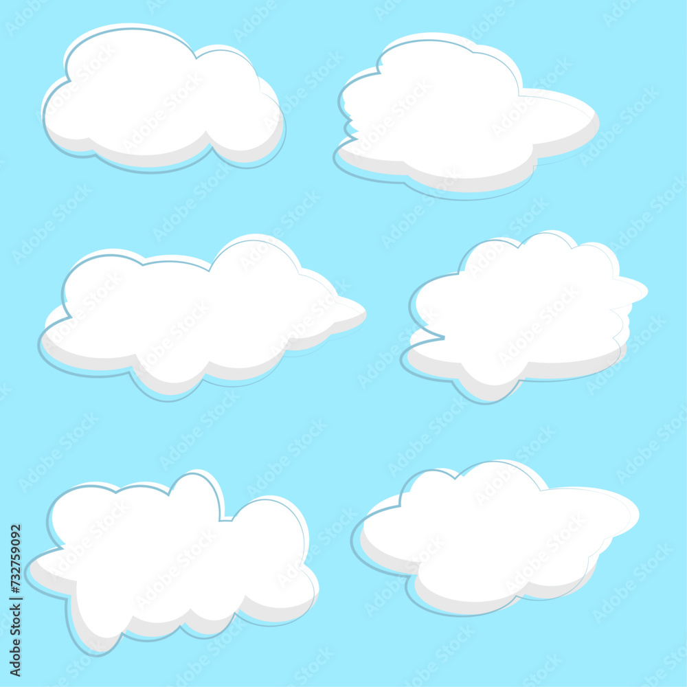 White clouds icon set