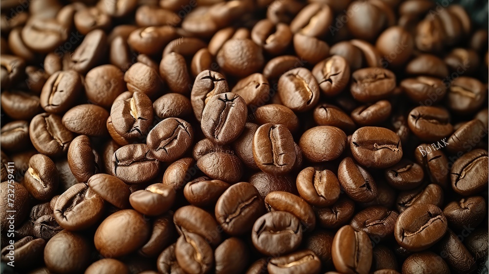 Fototapeta premium Packed coffee beans, high quality. Generative AI.