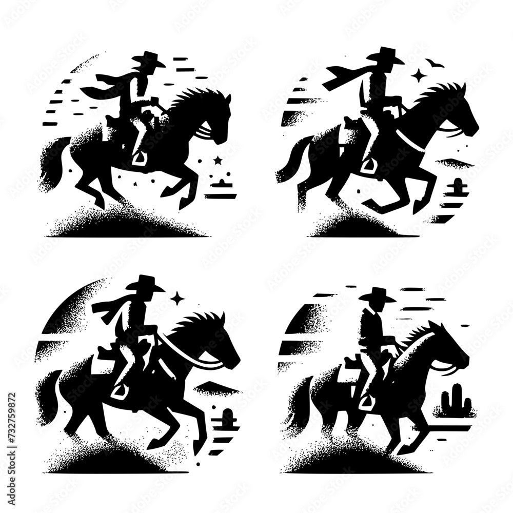 Cowboy riding on a horse