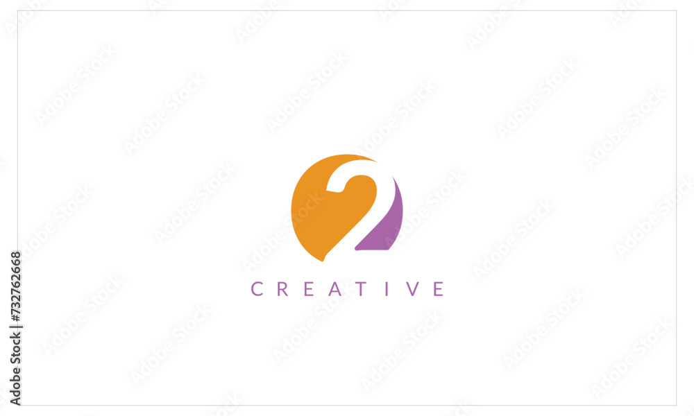 Obraz premium 2, Number two, grungy font, brush, logo, symbol, icon, graphic, vector .
