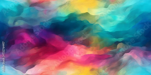 AI generated illustration of an abstract painting featuring a vibrant background