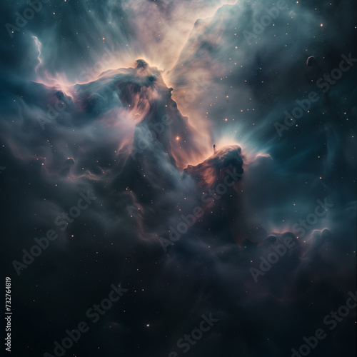 Majestic Cosmic Nebula in Deep Space © HustlePlayground