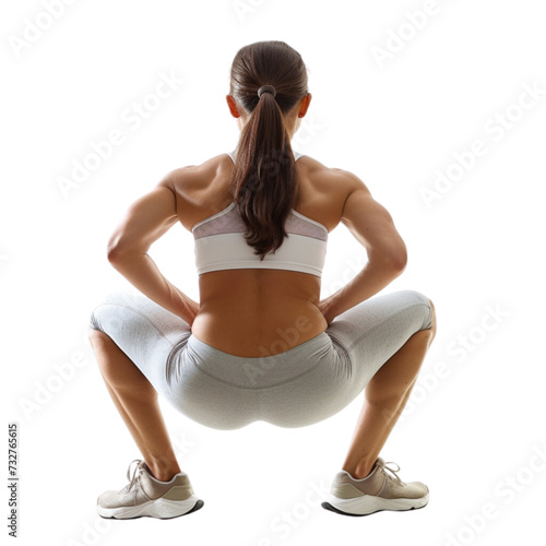 woman doing exercise and squats