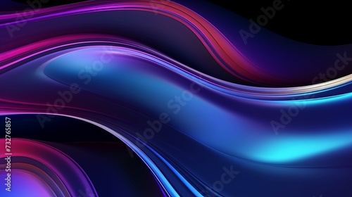 Abstract fluid 3d render holographic iridescent neon curved wave in motion dark background. Gradient design element for banners  backgrounds  wallpapers and covers.