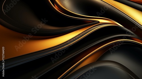 abstract wallpaper. Three-dimensional dark golden and black background. golden wallpaper. Black and gold background