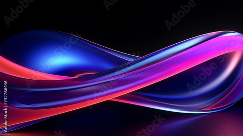 render, perfect shape, aesthetic, colorful background with abstract shape glowing in ultraviolet spectrum, curvy neon lines, Futuristic energy concept