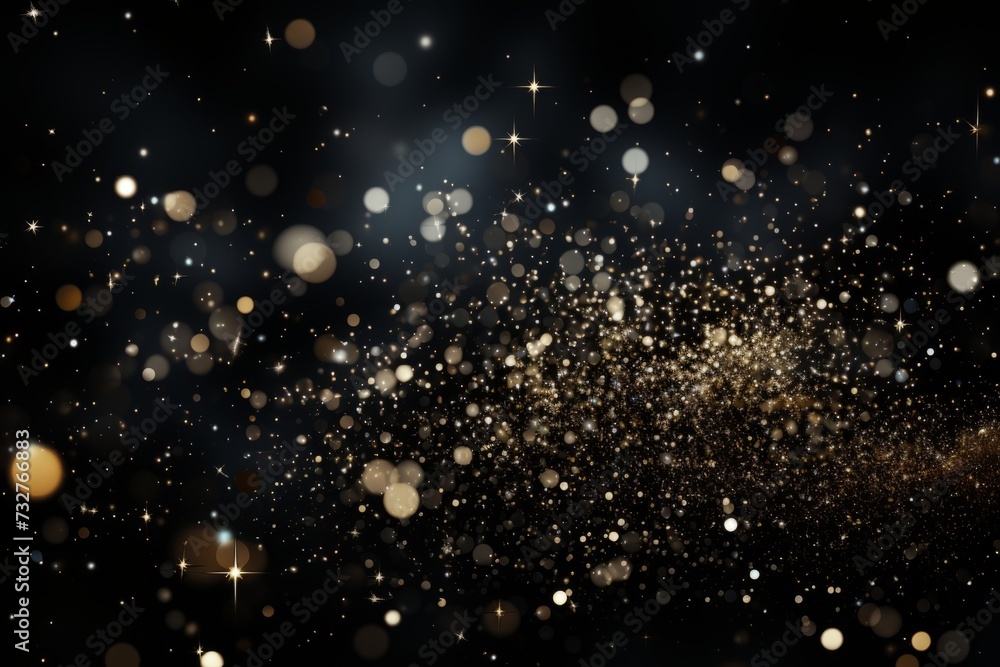 Abstract background with bokeh defocused lights and stars. Black glitter background for queer pride, representing various gender identities or sexual orientations.  - obrazy, fototapety, plakaty 