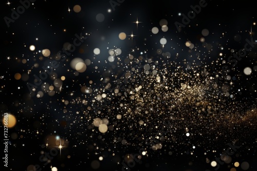 Abstract background with bokeh defocused lights and stars. Black glitter background for queer pride, representing various gender identities or sexual orientations.  © annne