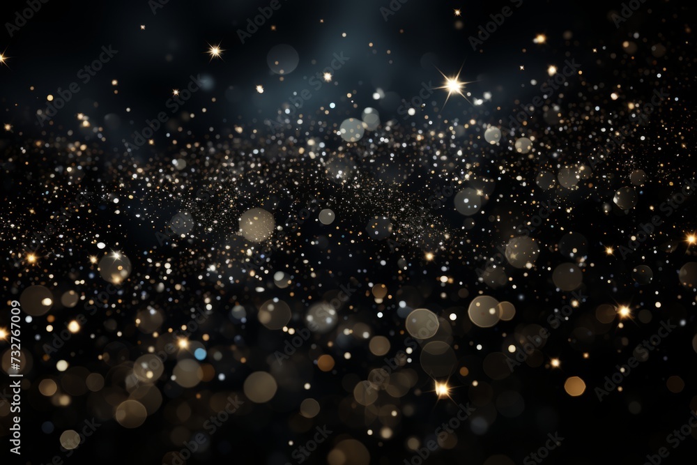 Abstract background with bokeh defocused lights and stars. Black glitter background for queer pride, representing various gender identities or sexual orientations. Abstract background with bokeh defocused lights and stars. Black glitter background for queer pride, representing various gender identities or sexual orientations.