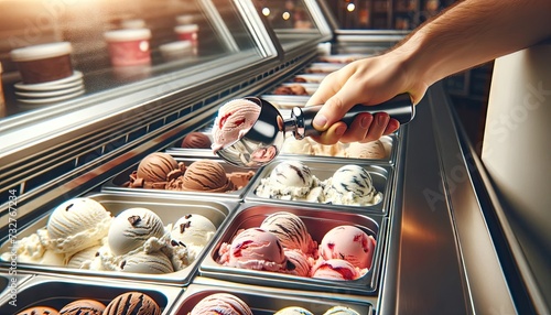 Scooping Delight: Ice Cream Parlor Selection photo