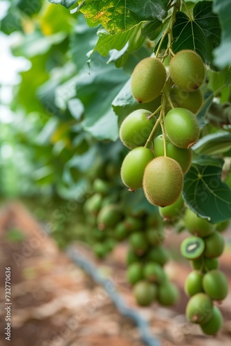 A Bunch of Green Grapes Hanging From a Tree