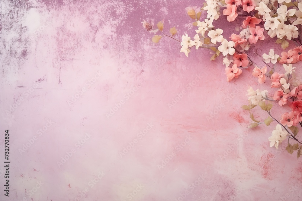 retro background with small summer colorful flowers in vintage style with free space for various inscriptions. antique wall with scuffs in shabby chic style. summer spring laconic natural background retro background with small summer colorful flowers in vintage style with free space for various inscriptions. antique wall with scuffs in shabby chic style. summer spring laconic natural background