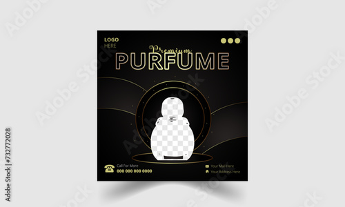 Vector Elegant and luxury perfume or fragrance social media Facebook and instagram post design