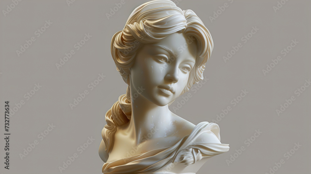 White marble head of young woman