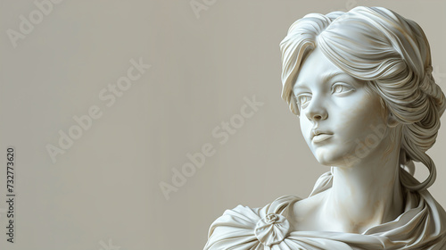 White marble head of young woman