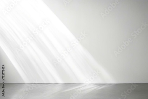Abstract monochrome background with shadow and light blur on a white wall. Generative AI