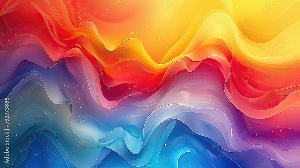 Vibrant abstract waves in a dynamic flow of warm and cool colors. Vibrant abstract waves in a dynamic flow of warm and cool colors.