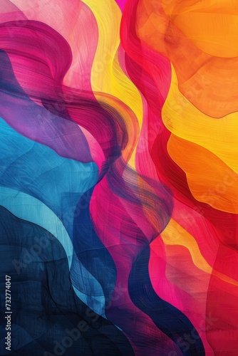 Colorful abstract waves with a flowing, fabric-like texture.