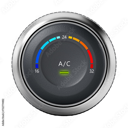 Obraz na płótnie AC button of a modern car isolated on transparent background