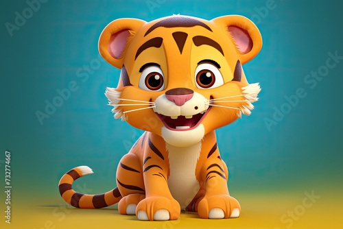 Cute Cartoon Tiger Cub Char...