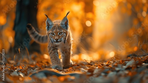 The Vibrant Dash of a Lynx Cub, Captured in the Heart of the Forest. © Landscape Planet