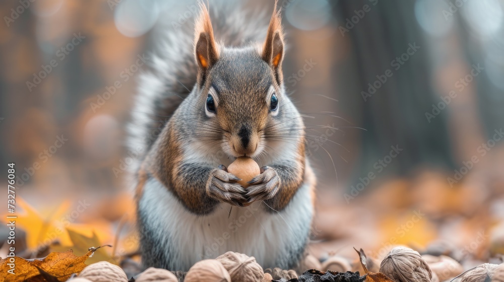 The Simple Pleasure of a Squirrel Enjoying a Nut, A Moment of Pure Contentment. The Simple Pleasure of a Squirrel Enjoying a Nut, A Moment of Pure Contentment.