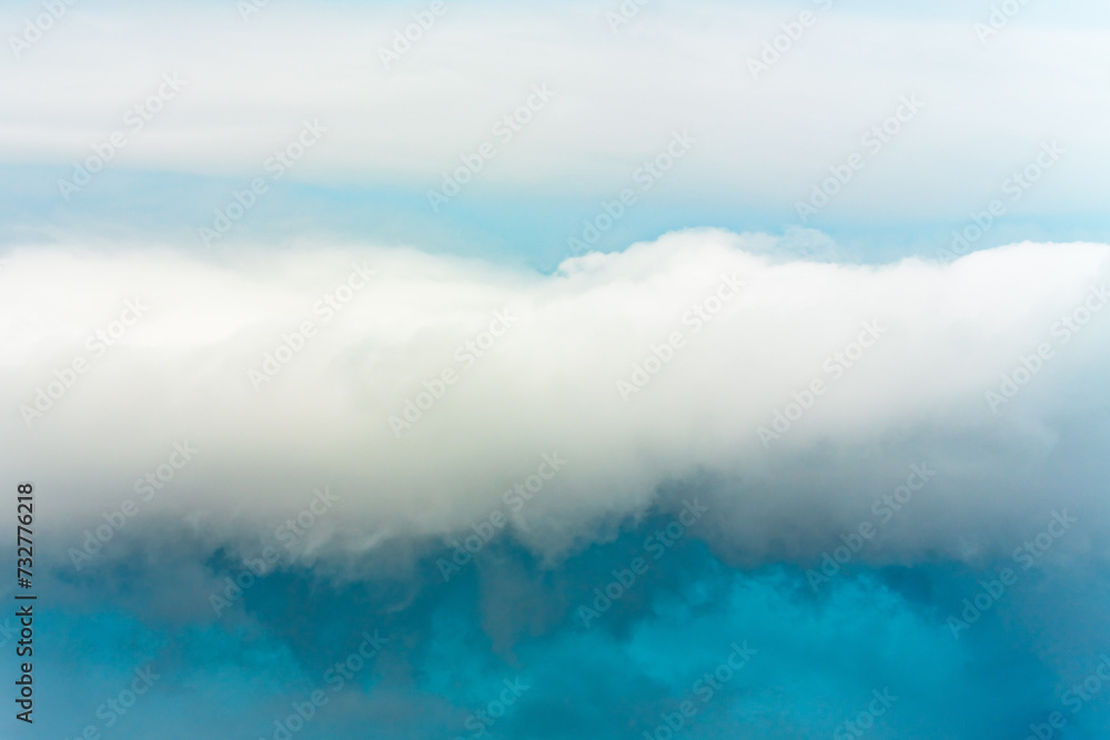 White cloud on blue pre-storm sky in New York, USA, background, weather