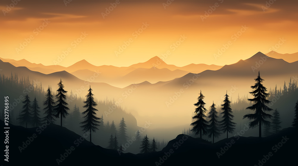 Obraz premium Forest background, vibrant trees