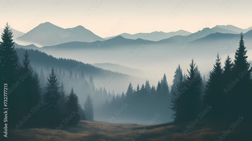 Obraz premium Forest background, vibrant trees