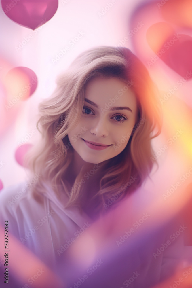 girl and heart symbol. romance and valentine's day girl and heart symbol. romance and valentine's day