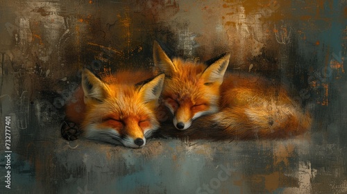 foxes sleeping