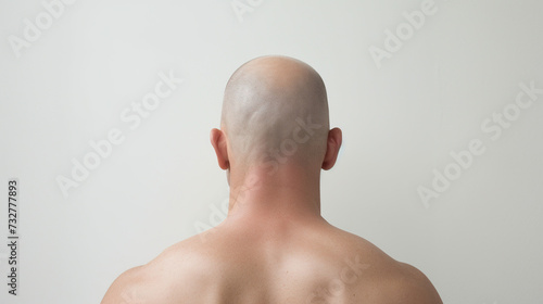Bald man back view