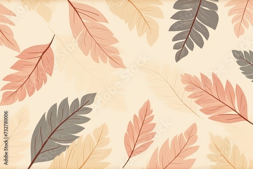  laconic natural retro background with leaf prints in light pastel shades with free space for inscriptions © Kristina Jalabi