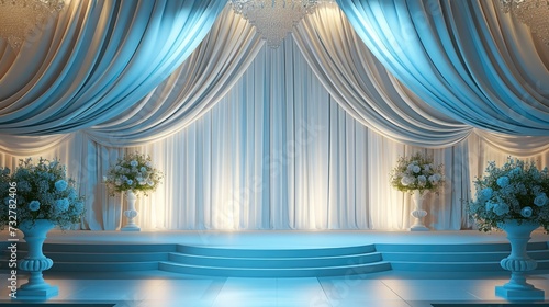Empty wedding stage, background, stage. Generative AI. photo