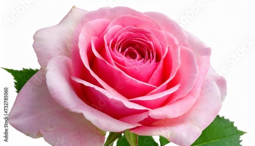 closeup of a wonderful pink rose rosaceae isolated on white background including clipping path germany