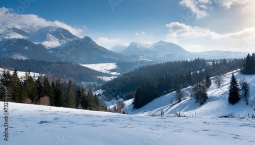 beautiful winter snowy mountain landscape