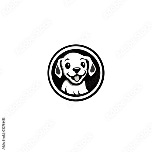 happy smiley face cute dog  logo 