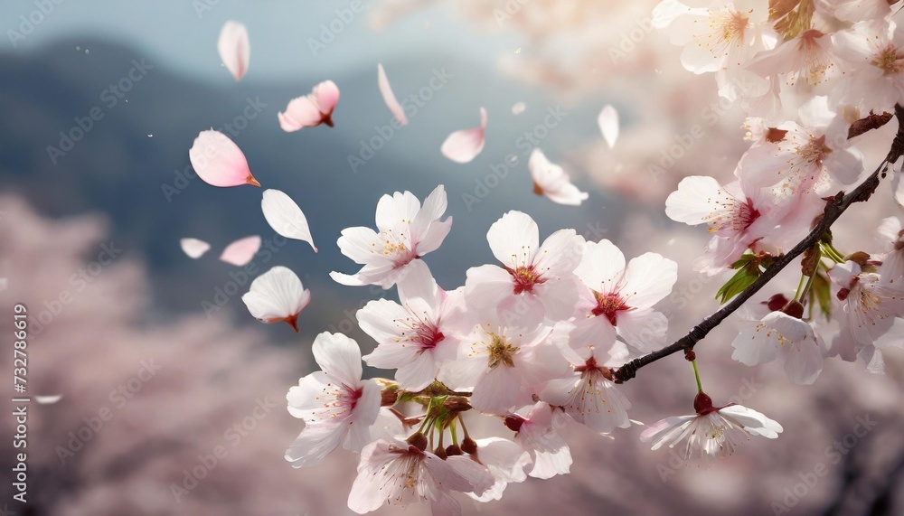 flying sakura petals