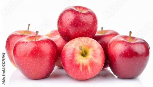 pile of pink lady apple isolated on white background